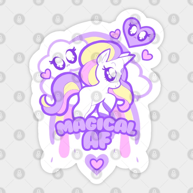 Magical AF Unicorn Sticker by pbarbalios